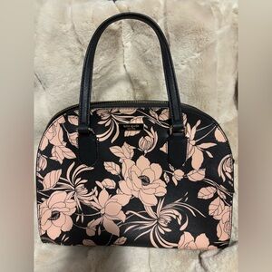 Kate Spade Black and Pink Gardinia Satchel in saffiano leather